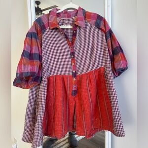 Free people plaid gingham top